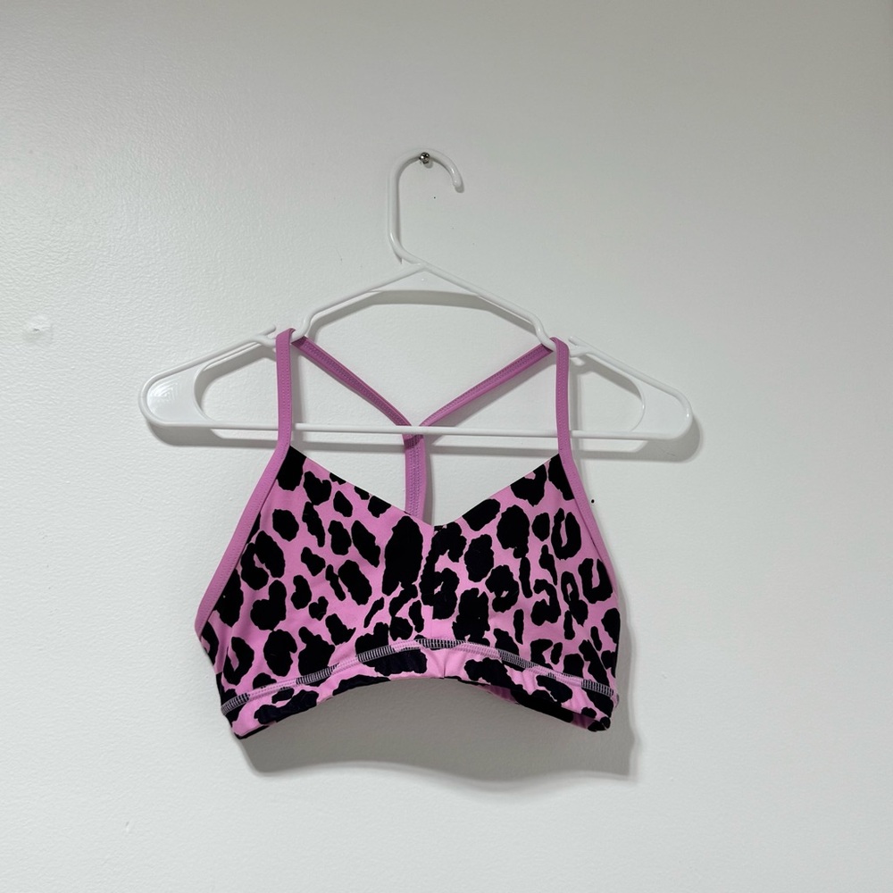 Fleo Reinette Pink and Black Leopard Sports Bra
